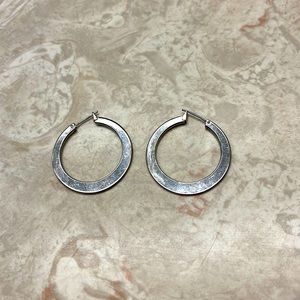 Medium size silver hoop earrings